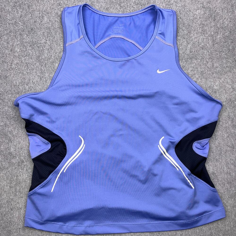 nike tankini swim top purple mesh panel swoosh medium - Picture 4 of 7